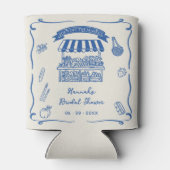 Hand getrokken vers uit de markt Vrijgezellenfeest Blikjeskoeler (Achterkant)