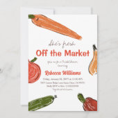 Hand getrokken vers uit de markt Vrijgezellenfeest Kaart (Voorkant)