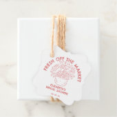 Hand getrokken verse off-market koraal Vrijgezelle Bedankjes Labels (In situ)