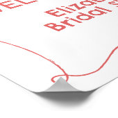 Hand getrokken verse uit de markt bloemen koraal w poster (Hoek)