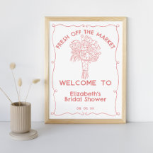 Hand getrokken verse uit de markt bloemen koraal w