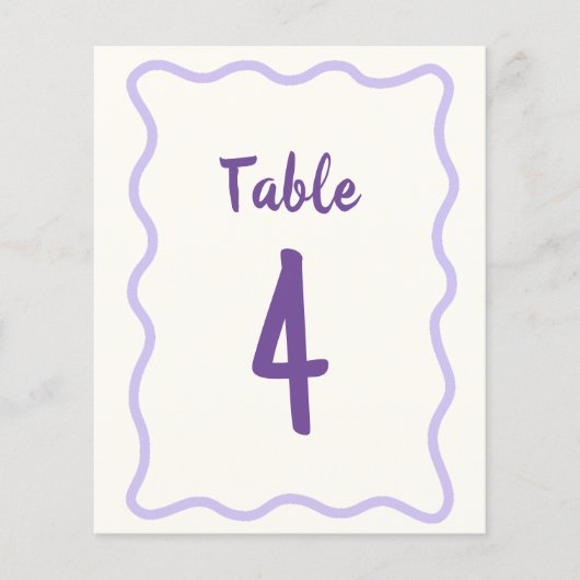 Hand getrokken vet Paarse Vrijgezellenfeest tafel  (Voorkant)