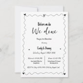 Hand getrokken voordat we gaan dineren repetitie d aankondiging (Voorkant)