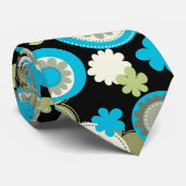 Hand getrokken vormen & contrasterende strepen str stropdas (Opgerold)