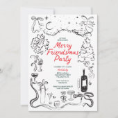 Hand getrokken Vrienden als kerstfeest Kaart (Voorkant)