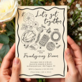 Hand getrokken Vrienden geven diner uitnodiging