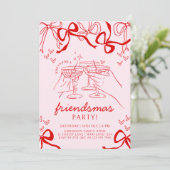 Hand getrokken Vriendjes als Party Uitnodiging (Staand voorkant)