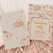 Hand getrokken Vriendschap Herfst Thanksgiving Par Kaart