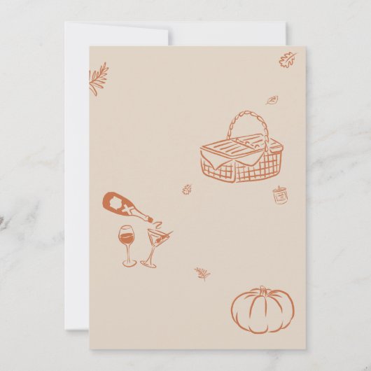 Hand getrokken Vriendschap Herfst Thanksgiving Par Kaart (Achterkant)