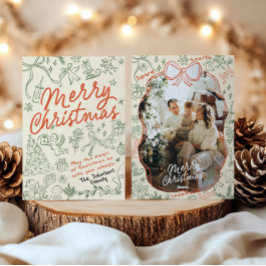 Hand getrokken vrolijke kerst Kaart