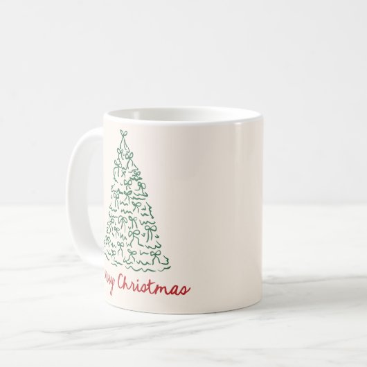 Hand getrokken vrolijke kerst Mok (Voorkant links)