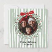 Hand getrokken Vrolijke Kerstboog Krans Foto Kaart (Voorkant)