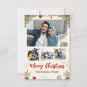 Hand getrokken Vrolijke Kerstmis Vier Fotocollage (Voorkant)