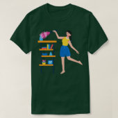 Hand getrokken vrouw in het schoonmaken t-shirt (Design voorkant)