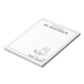 Hand getrokken Vrouw Wiskunde leraar Notitieblok (Linkerzijde)