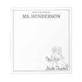 Hand getrokken Vrouw Wiskunde leraar Notitieblok (Voorkant)