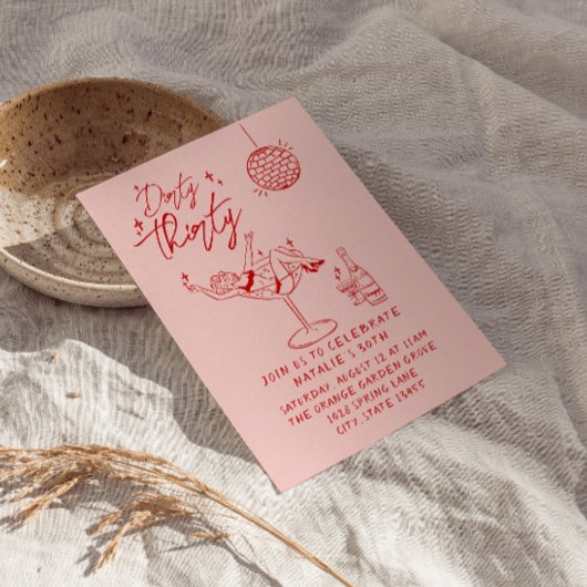 Hand getrokken vuile dertig 30e leuke verjaardagsf kaart