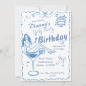 Hand getrokken vuile dertig Coastal Cowgirl verjaa Kaart (Voorkant)