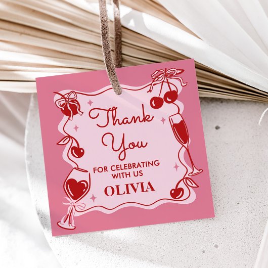 Hand getrokken vuile dertig verjaardag partij plei bedankjes labels