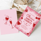 Hand getrokken vuile dertig verjaardagsfeestje kaart