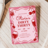 Hand getrokken vuile dertig verjaardagsfeestje kaart