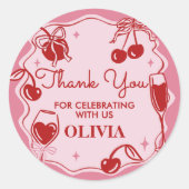 Hand getrokken vuile dertig verjaardagsfeestje ronde sticker (Voorkant)