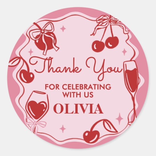 Hand getrokken vuile dertig verjaardagsfeestje ronde sticker (Voorkant)