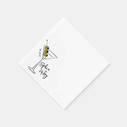 Hand getrokken vuile Martini cocktail Servet (Hoek)