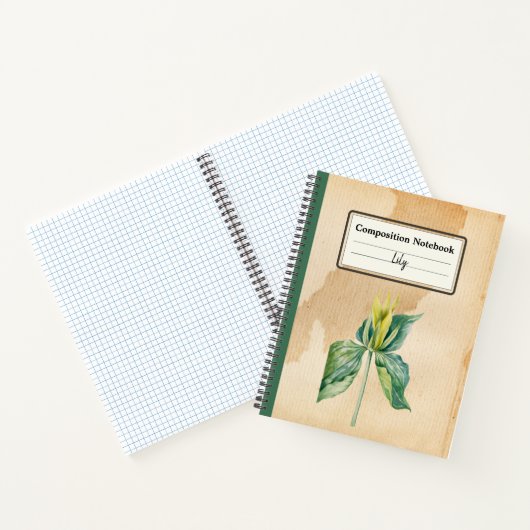 Hand getrokken Wake Robin Gepersonaliseerde Compos Notitieboek (Binnen)