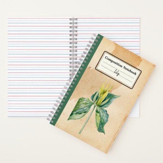 Hand getrokken Wake Robin Gepersonaliseerde Compos Notitieboek (Binnen)