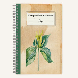 Hand getrokken Wake Robin Gepersonaliseerde Compos Notitieboek