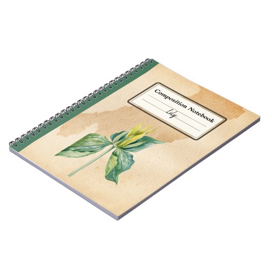 Hand getrokken Wake Robin Gepersonaliseerde Compos Notitieboek (Linkerzijde)