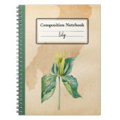 Hand getrokken Wake Robin Gepersonaliseerde Compos Notitieboek (Voorkant)