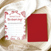 Hand getrokken wat er in de luiertas Baby shower Kaart