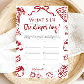 Hand getrokken wat er in de luiertas Baby shower Kaart