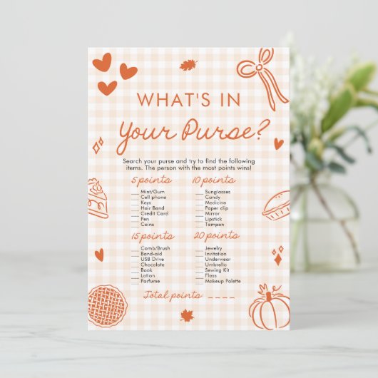 Hand getrokken wat er in uw portemonnee Baby showe Kaart (Staand voorkant)