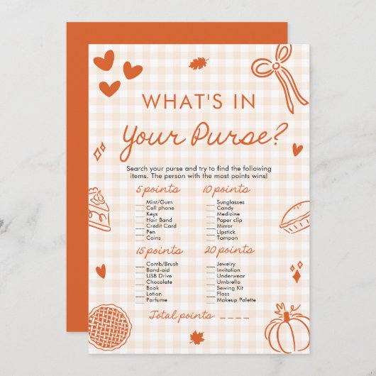 Hand getrokken wat er in uw portemonnee Baby showe Kaart (Voorkant / Achterkant)