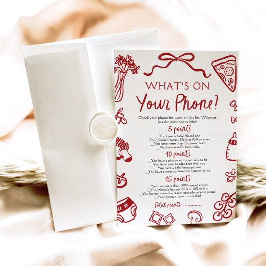 Hand getrokken wat er op uw telefoon Baby shower s Kaart