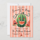 Hand getrokken Watermeloen Pompoen SummerWeen Part Kaart (Voorkant)