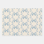 Hand getrokken Waterverf Blue Bows Wrapping Paper (Voorkant)