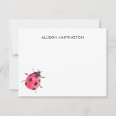 Hand getrokken Waterverf lieveheersbeestje grillig Notitiekaartje (Voorkant)