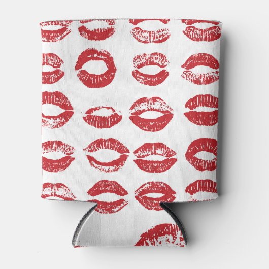 Hand-getrokken waterverf lippen set blikjeskoeler (Voorkant)