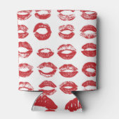 Hand-getrokken waterverf lippen set blikjeskoeler (Achterkant)