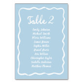Hand getrokken Wavy licht blauw Zitting Chart Kaar Kaart (Achterkant)