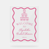 Hand getrokken Wavy Lijst & Champagne Tower Welkom Acryl Bord (Voorkant)