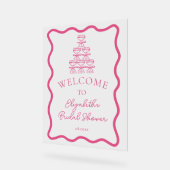 Hand getrokken Wavy Lijst & Champagne Tower Welkom Acryl Bord (Hoek)