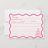 Hand getrokken Wavy Lijst Retro Roze strik Recept Kaart (Voorkant)