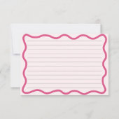 Hand getrokken Wavy Lijst Retro Roze strik Recept Kaart (Achterkant)