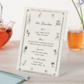 Hand getrokken Wedding Bar Drink Menu Reclamebord Met Voetstuk (Insitu)