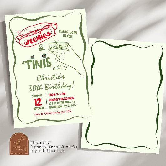 Hand Getrokken Wenies en Tiny's Verjaardagsfeest Kaart